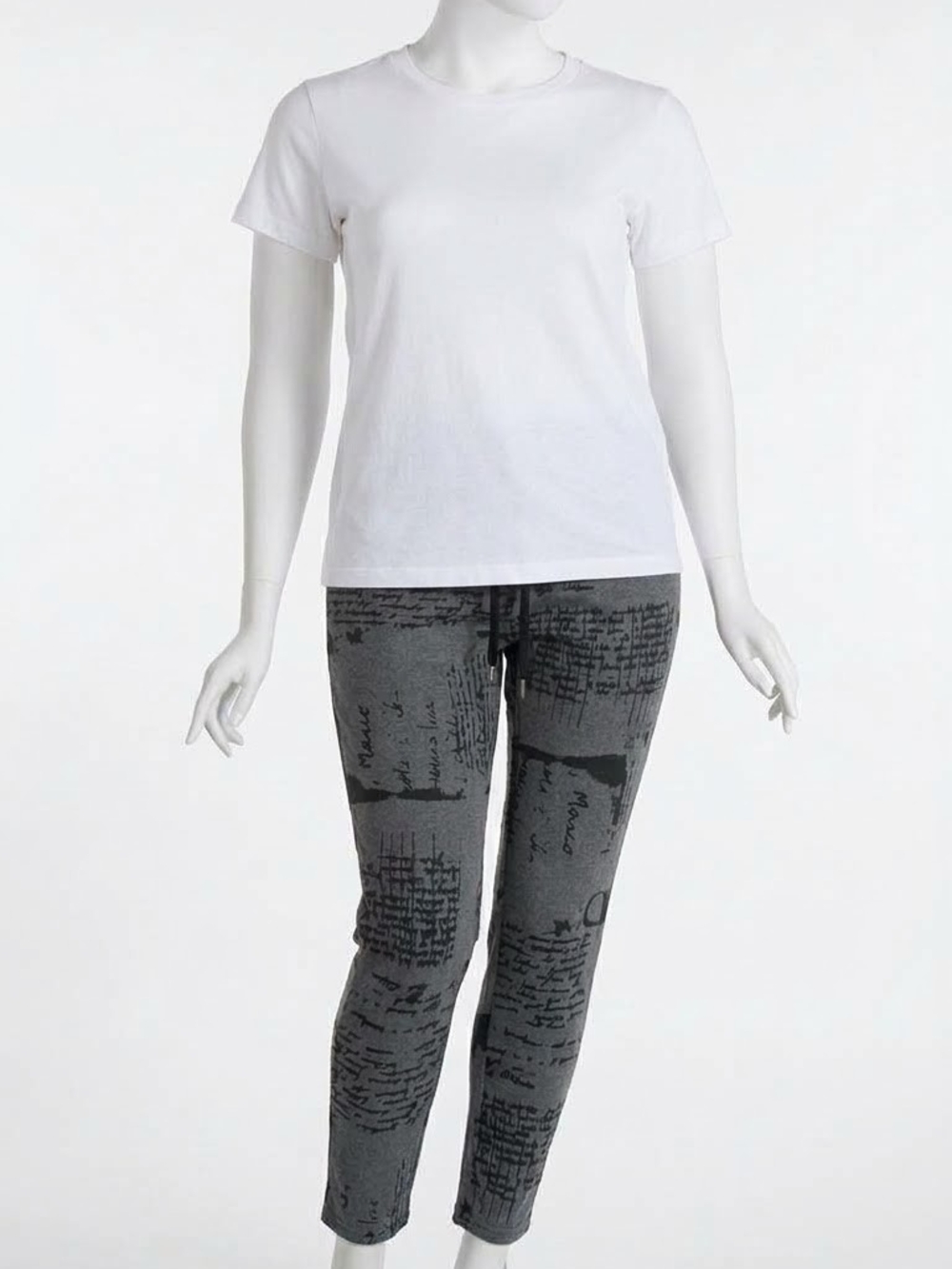Italian Made Graphic Script Print Joggers / Sweatpants in Charcoal Grey